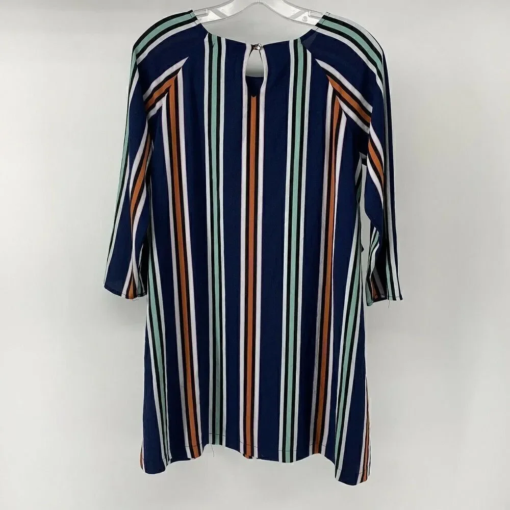 Gianni Bini Girls XL Blue Striped Layered Dress